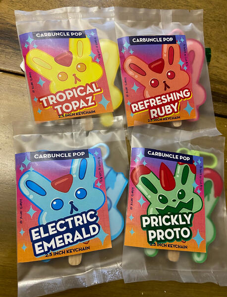 FFXIV Carbuncle Popsicle Keychain Packaging